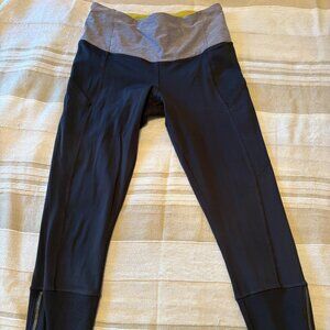 Lululemon 7/8 Leggings w/ Ribbed Zip Ankles + Multiple Pockets | Heather Grey |